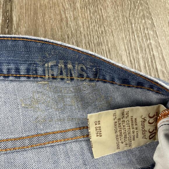 Y2K Tommy Bahama Denim Blue Jeans Men's 35 / 30 Standard Distressed - Picture 3 of 8